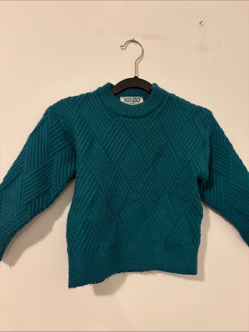 Kenzo Teal Textured Knit Sweater. Size 2-3